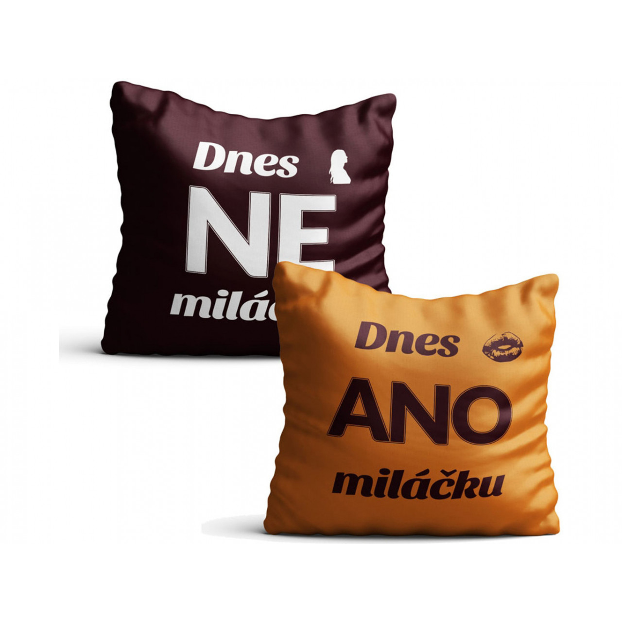 Obliečka na vankúš ÁNO/NIE - hnedý