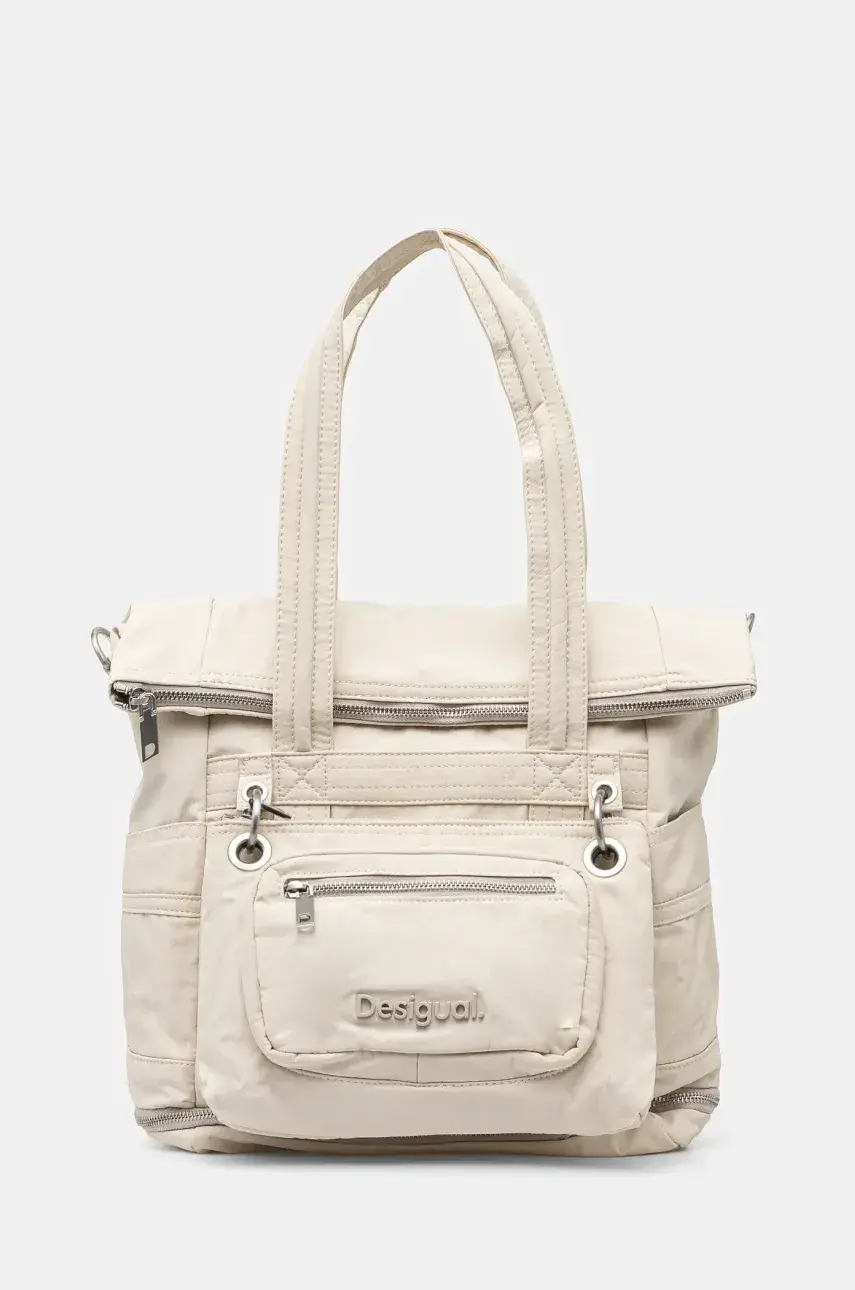 Ruksak Desigual BASIC MODULAR VO dámsky, béžová farba, veľký, jednofarebný, 25SAKY08