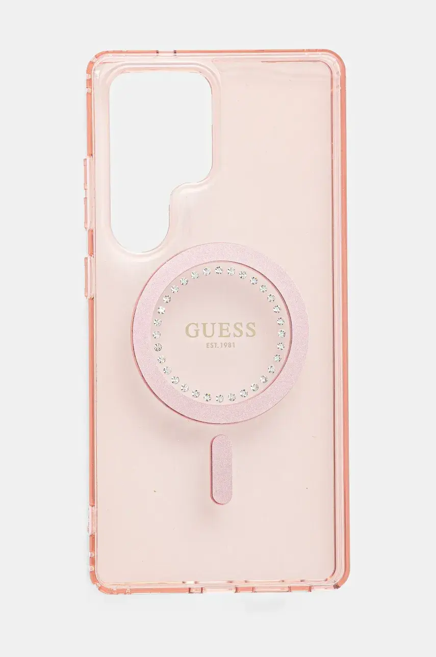Puzdro na mobil Guess Samsung Galaxy S25 Ultra ružová farba, GUHMS25LPFTDTEP