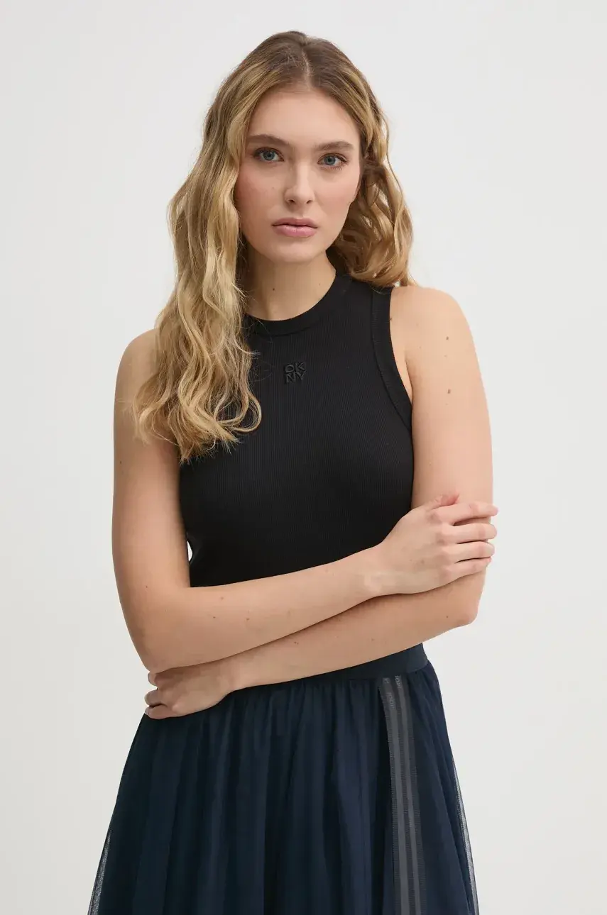Top Dkny čierna farba, DJ5T1413