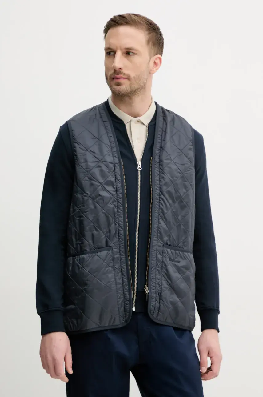 Vesta Barbour Polarquilt Waistcoat/Zip-In Liner pánska, tmavomodrá farba, prechodná, MLI0002