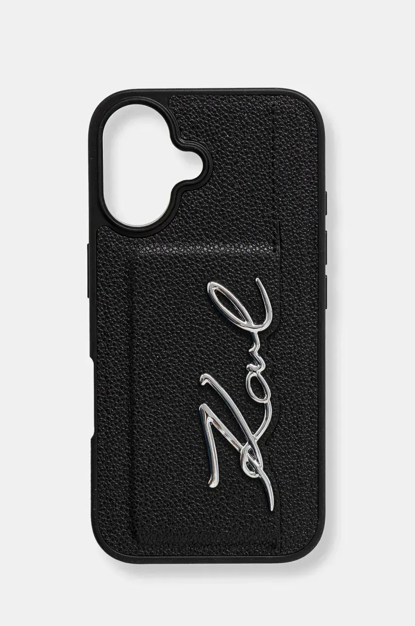 Puzdro na mobil Karl Lagerfeld iPhone 16 čierna farba, KLHCP16SPGPVKSK
