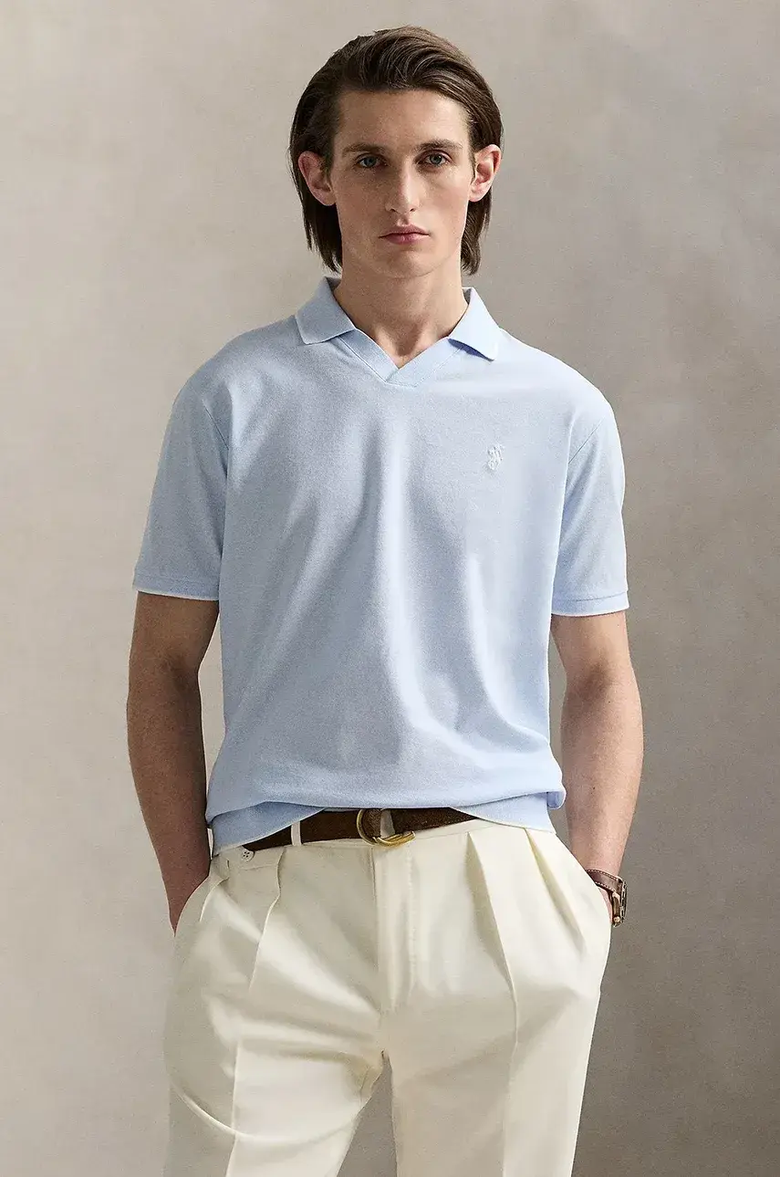 Bavlnené polo tričko Polo Ralph Lauren pánske, jednofarebné, 710964535