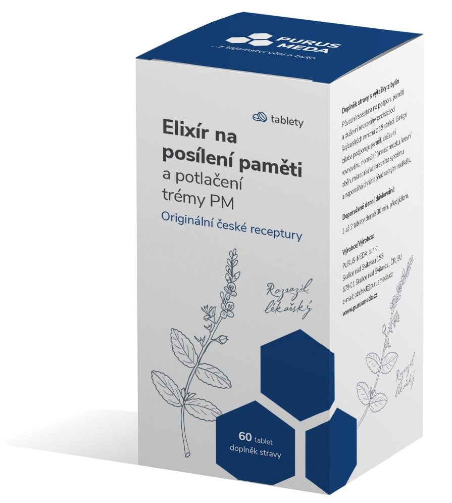 Purus Meda Elixír na posilnenie pamäte a potlačenie trémy PM 60 tabliet