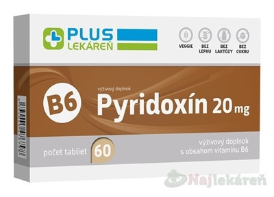 PLUS LEKÁREŇ Pyridoxín 20mg s vitamínom B6 60tbl