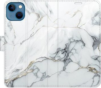 iSaprio flip puzdro SilverMarble 15 na iPhone 13