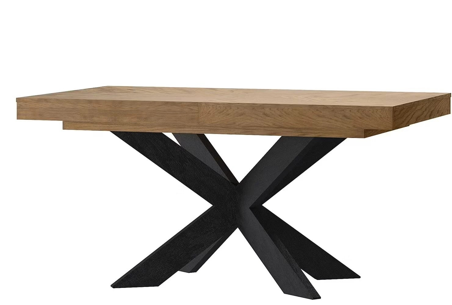 Jídelní rozkládací stůl Cozy 39 z masivu 160/210 cm dub Rustikal/černý