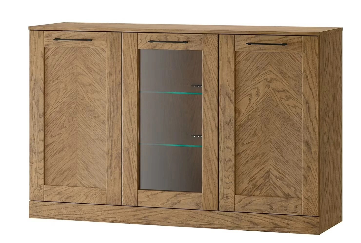 Komoda Cozy 45 z masivu s LED osvětlením 140 cm dub Rustikal