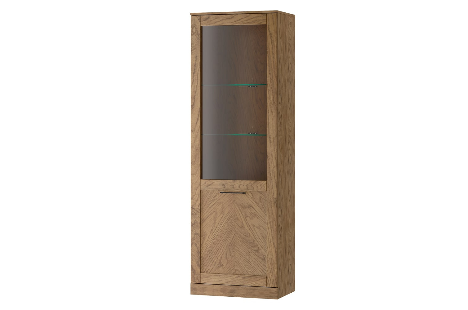Vitrína Cozy 10 z masivu s LED osvětlením 65 cm dub Rustikal