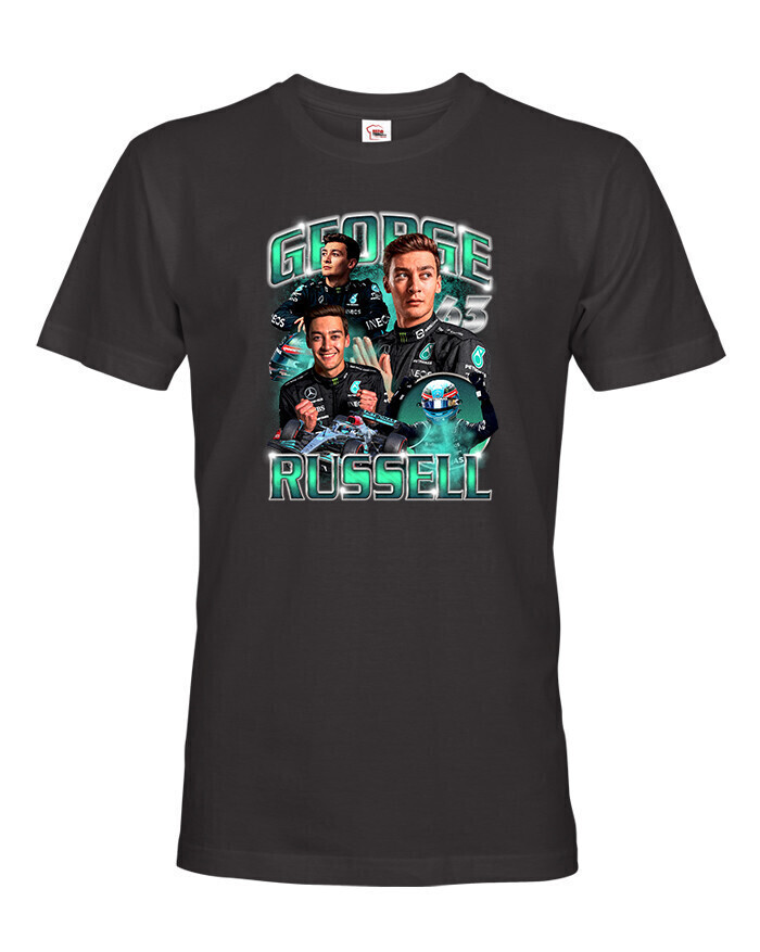 Pánske tričko s motivem závodníka F1 - George Russell - pro milovníky motosportu