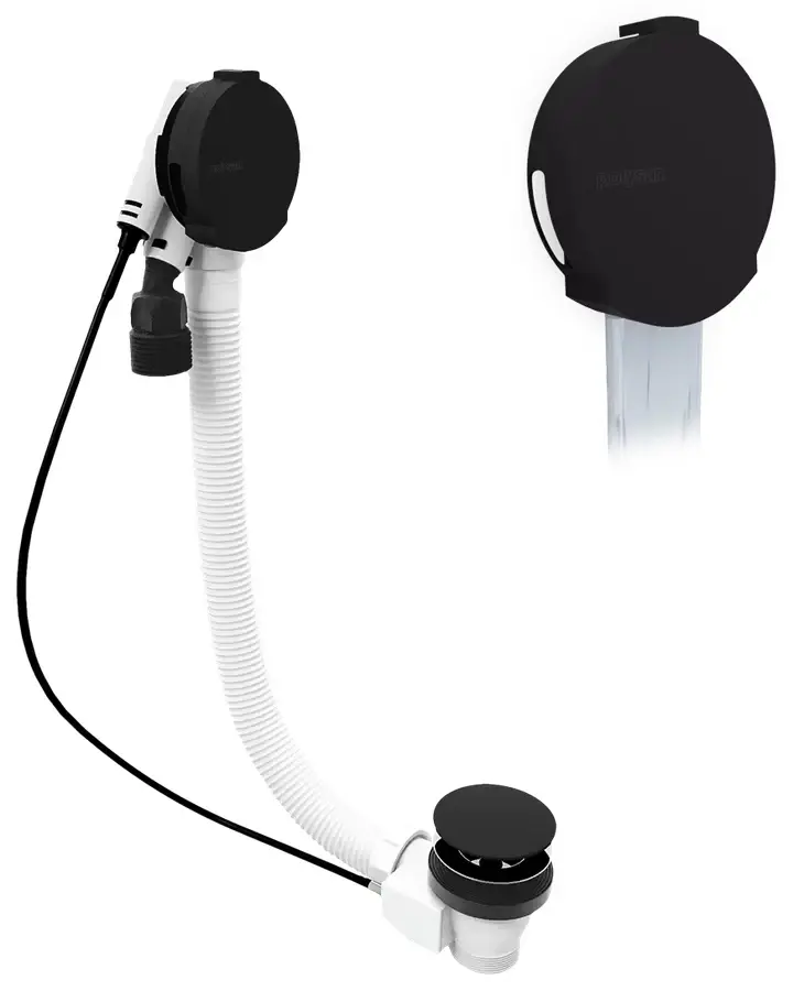 POLYSAN - Vaňová súprava s napúšťaním, bovden, dĺžka 800, zátka 72, čierna mat 71853.21