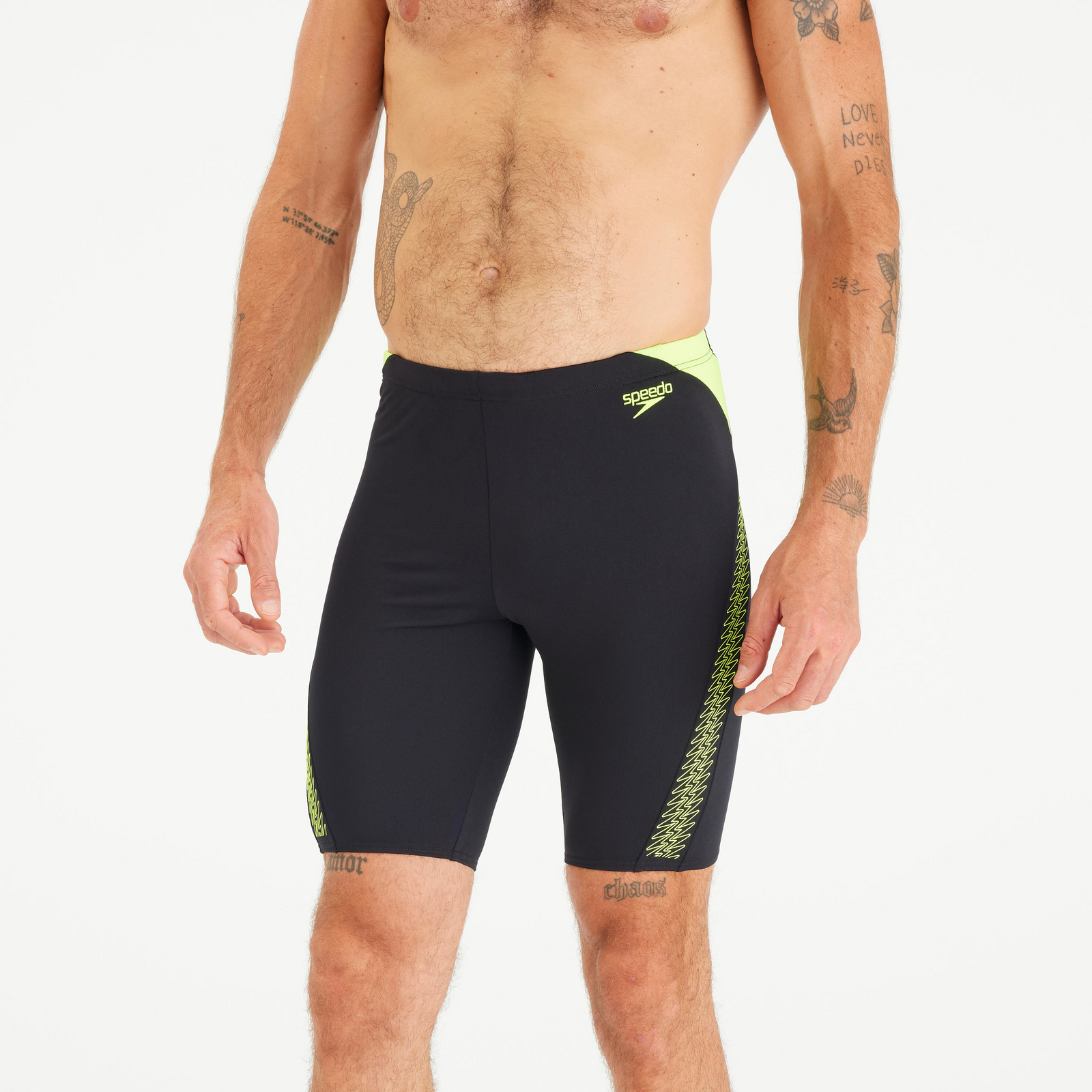 SPEEDO jammer pánske boxerkové plavky dlhé čierno-žlté