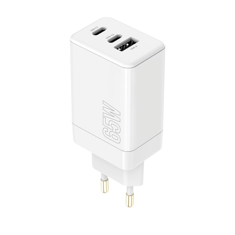 MAXLIFE MXTC-08-65ACC PD QC SIETOVA NABIJACKA 2X USB-C 1X USB 65W BIELA (OEM0101206)