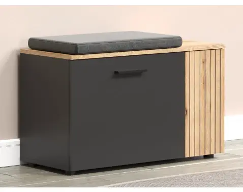 Predsieňová lavica na topánky Esteban, antracit/dub evoke%