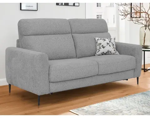 Rozkladacia pohovka na trvalé spanie Georgia, svetlo šedá látka%