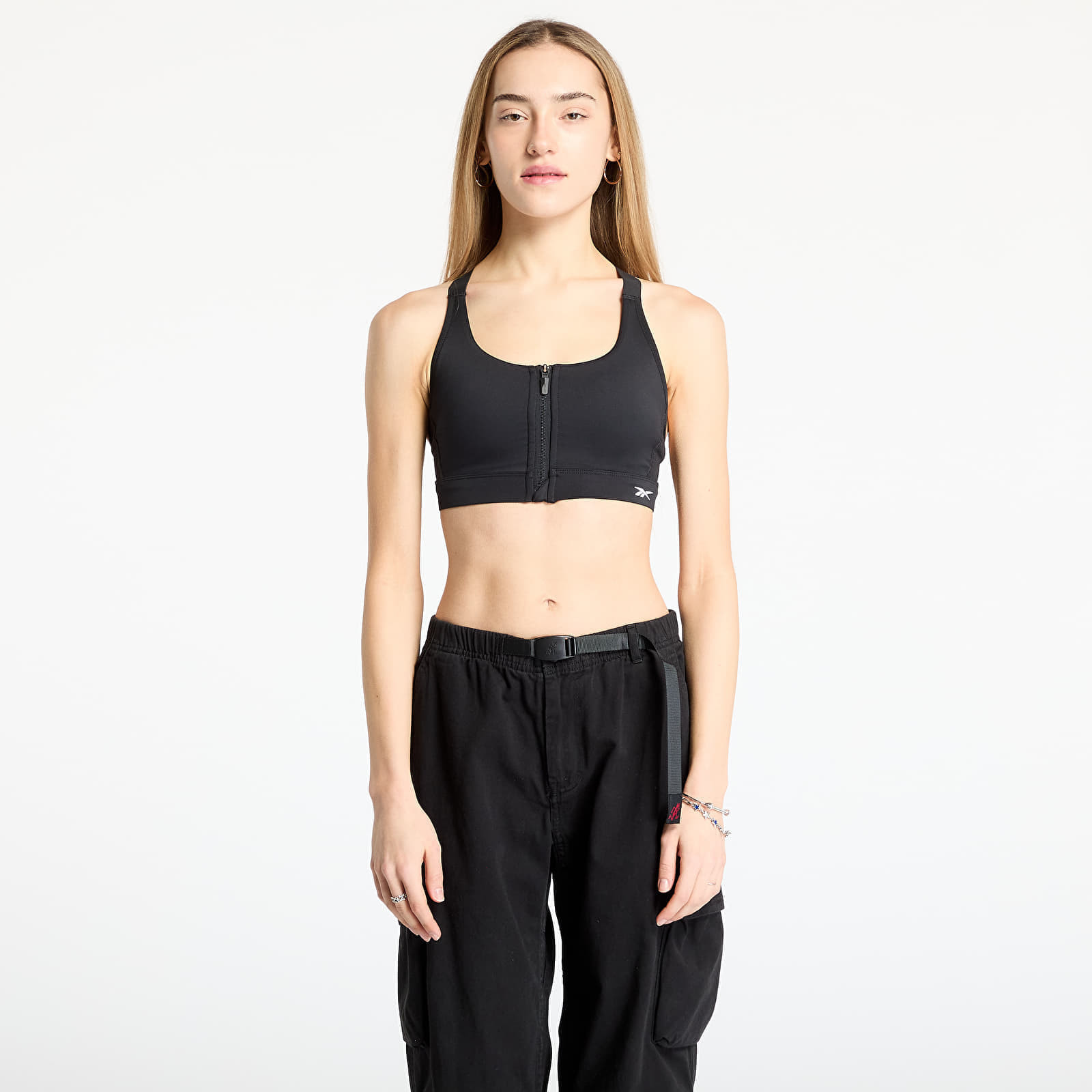 Reebok Lux Front-Zip High Bralet Black S