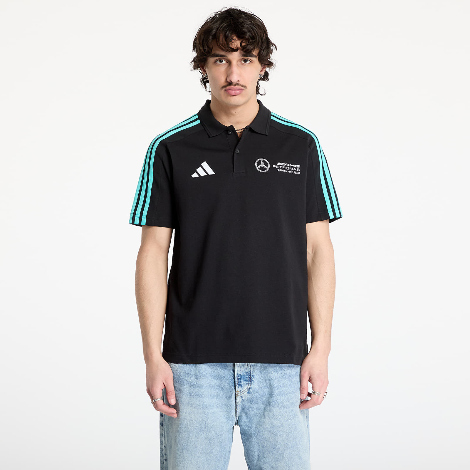 Tričko adidas Mercedes - Amg Petronas Formula One Team Dna Polo Men Black/ Black/ White S