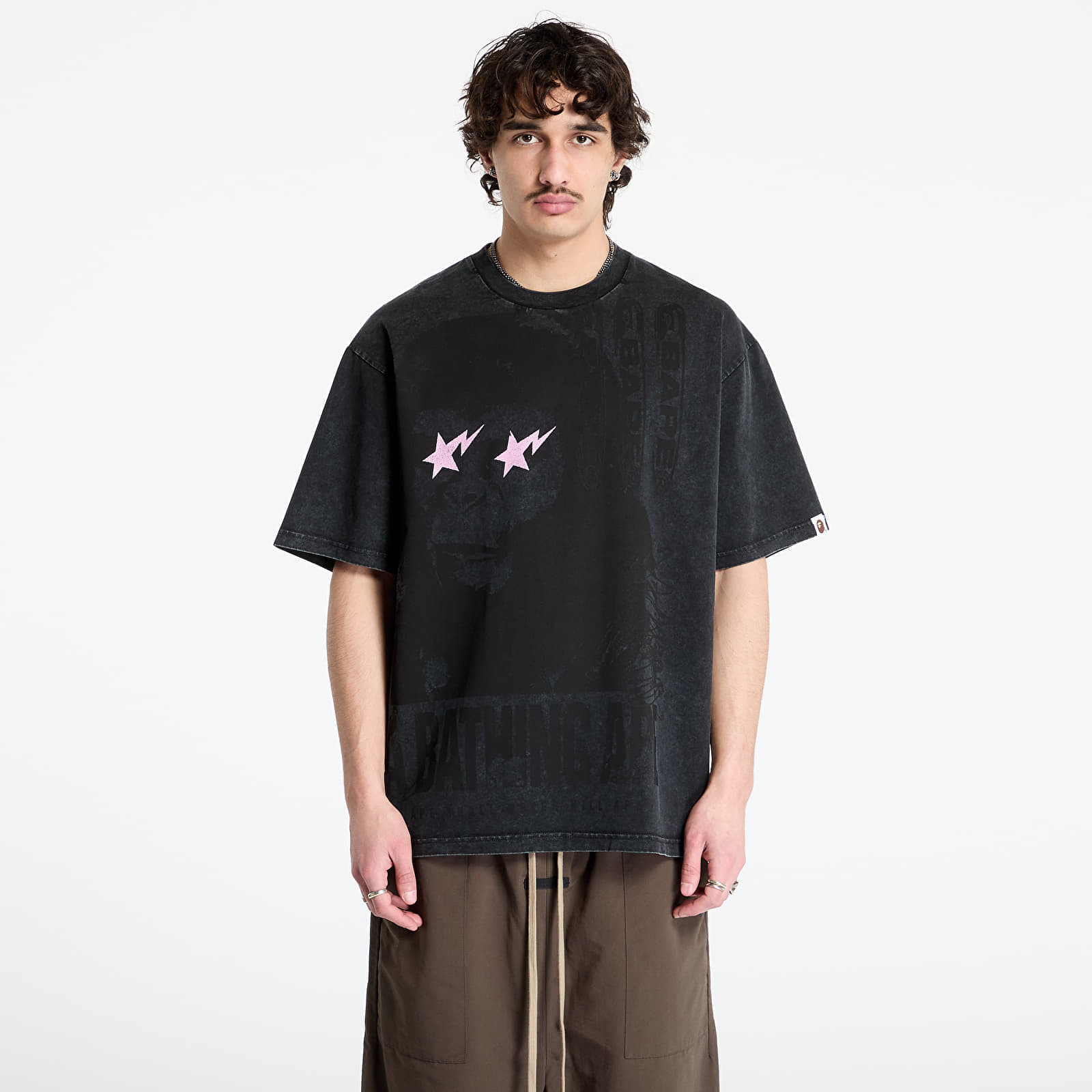 Tričko A BATHING APE Garment Dye Multi Logo Relaxed Fit Tee Black M
