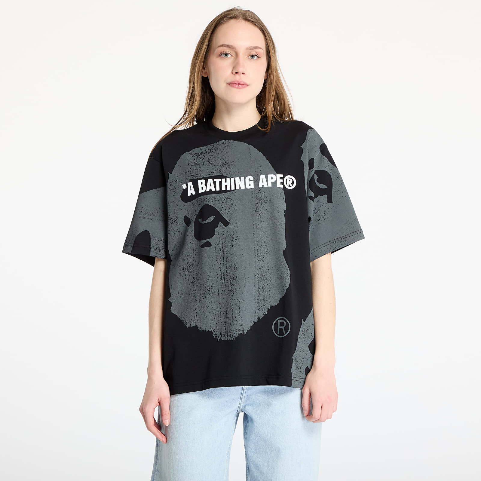 Tričko A BATHING APE Water Print Ape Head Relaxed Fit Tee UNISEX Black M