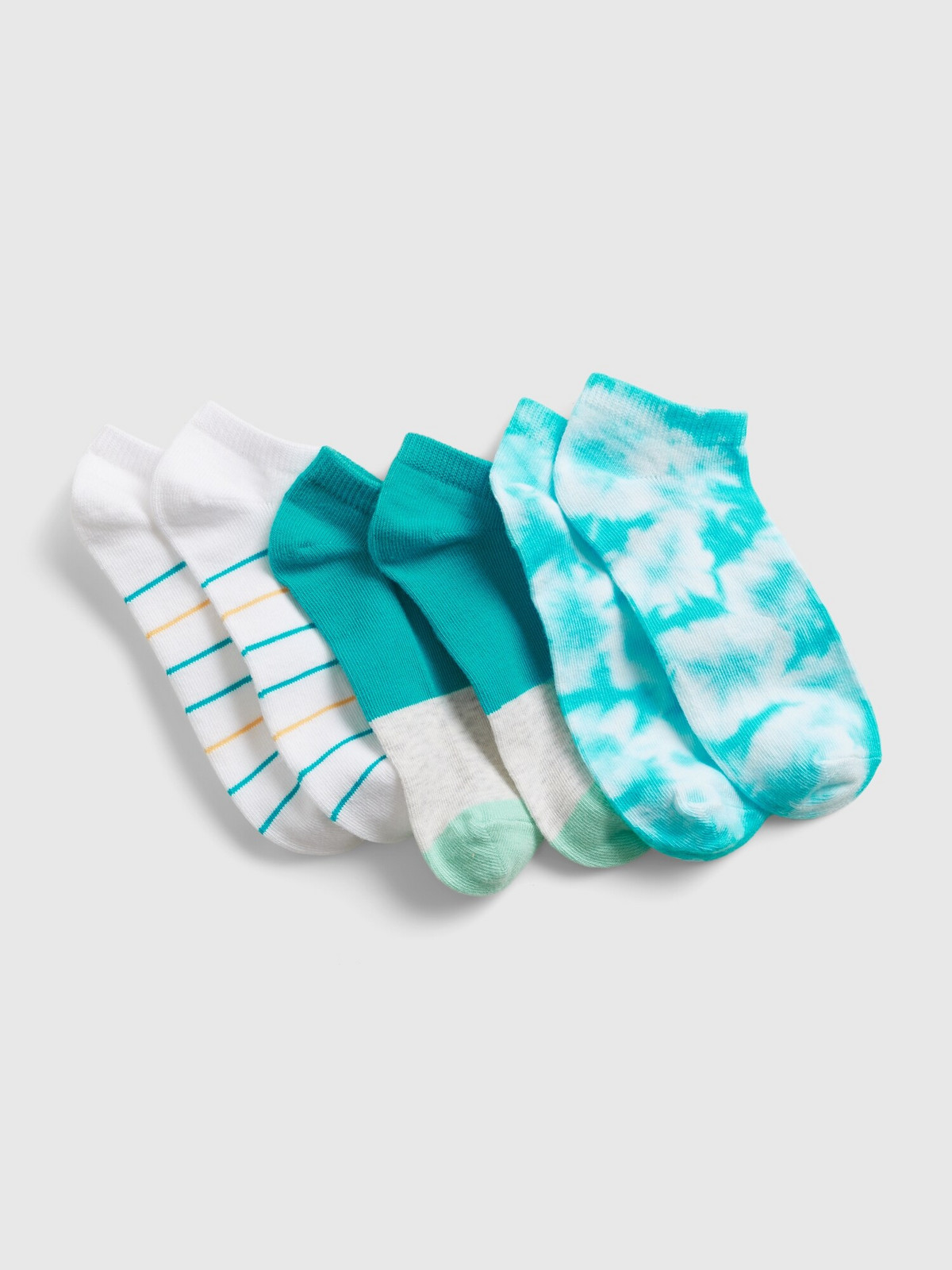 GAP Detské ponožky no-show socks, 3 páry Farebná