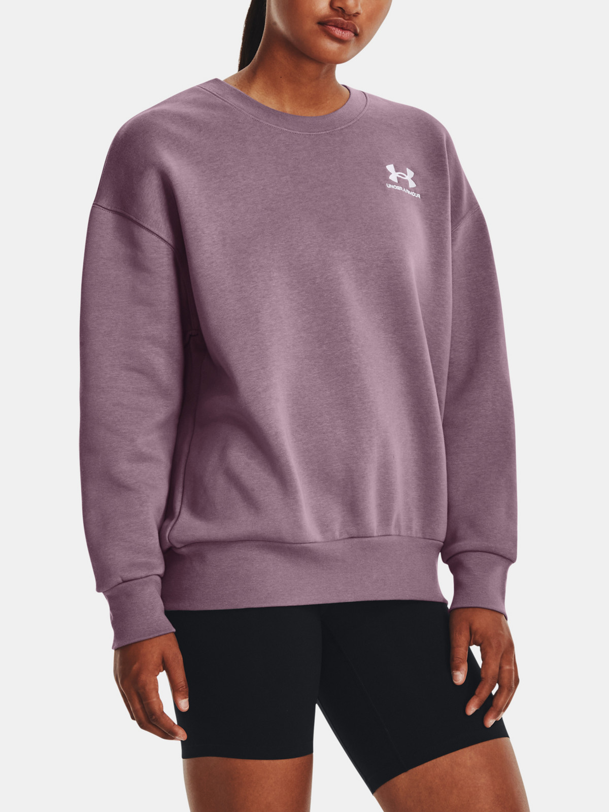 Fialová mikina Under Armour Essential Flc OS Crew