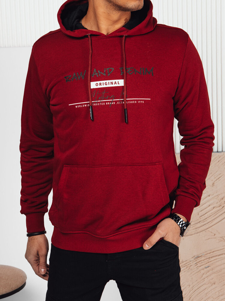 Bluza męska z nadrukiem bordowa Dstreet