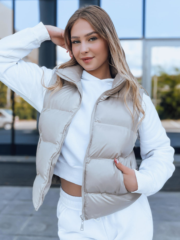 Dámska prešívaná vesta WILLOW Farba béžová DSTREET
