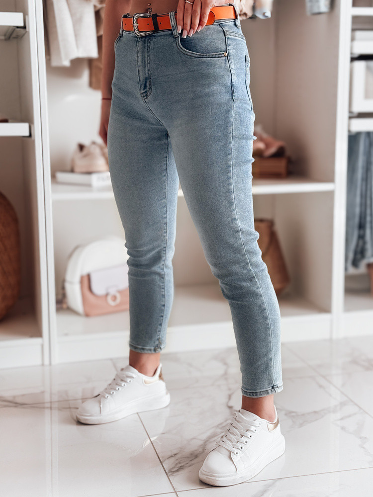 Spodnie damskie jeansowe slim fit CURVITA niebieskie Dstreet