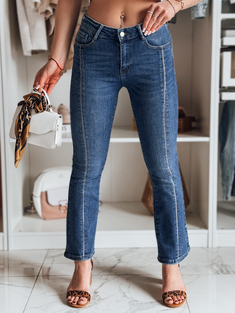 Spodnie damskie jeansowe dzwony LUSINIA niebieskie Dstreet