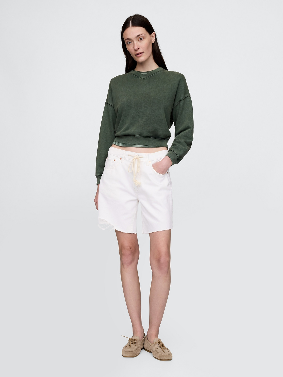 GAP Denim Shorts Mid Rise '90s Loose Bermuda - Women's