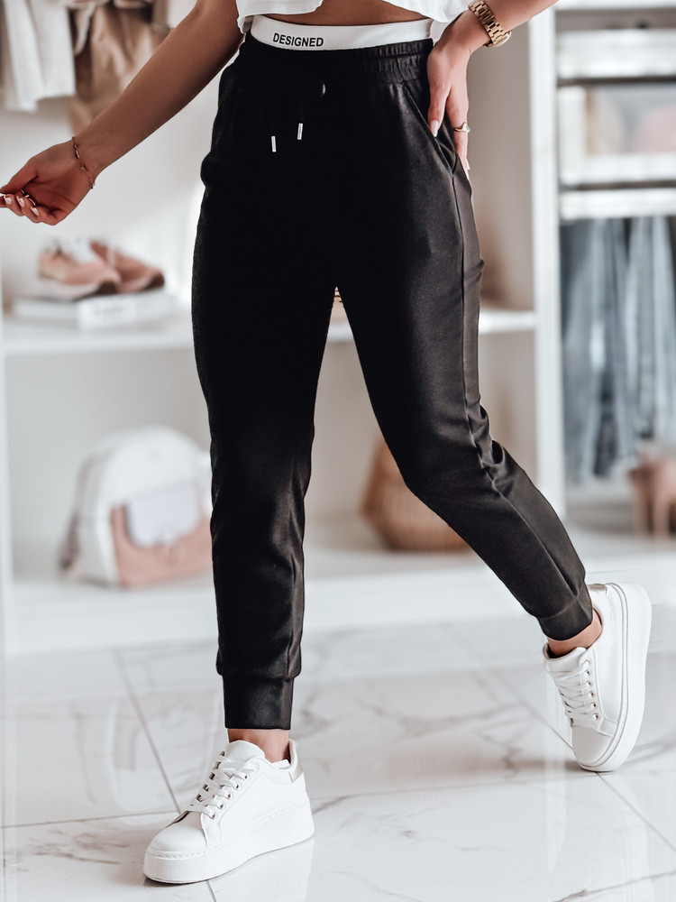 Spodnie dresowe damskie slim fit SPORTIVO czarne Dstreet