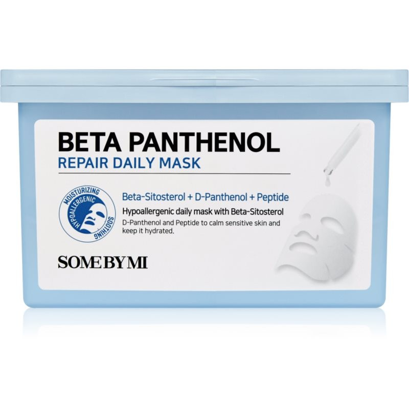Some By Mi Beta Panthenol Repair upokojujúca plátienková maska veľké balenie 30 ks