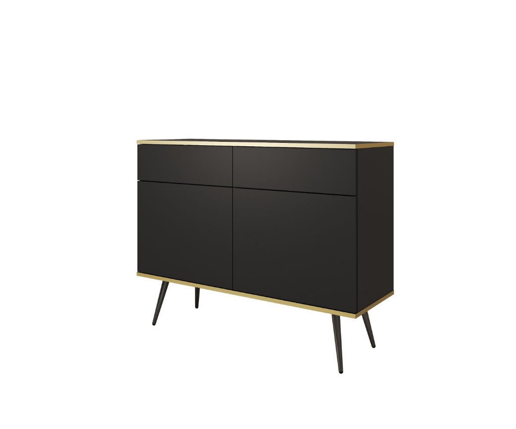 ArtPS Komoda BIJOU KSZ-107 | čierna / čierne nohy