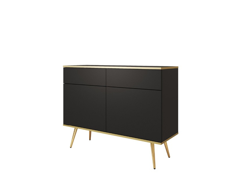 ArtPS Komoda BIJOU KSZ-107 | čierna / zlaté nohy