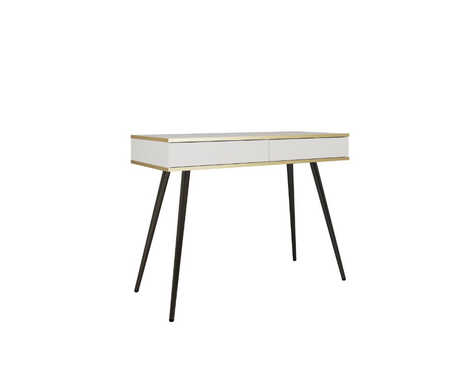 ArtPS Toaletný stolík BIJOU T-102 | biela / čierne nohy