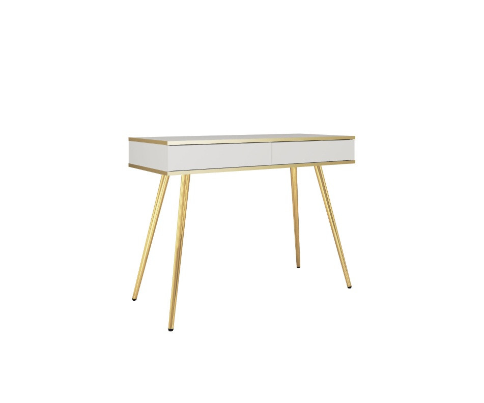 ArtPS Toaletný stolík BIJOU T-102 | biela / zlaté nohy
