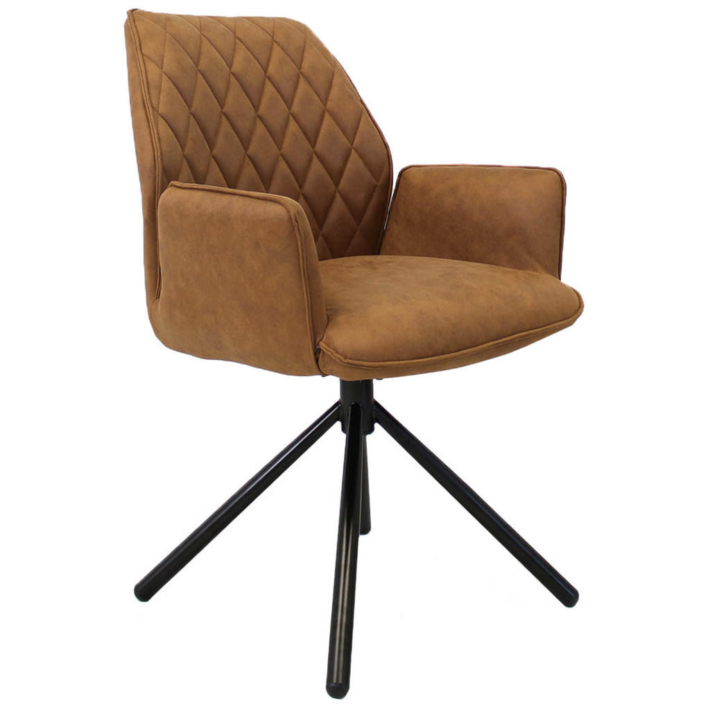 MID.YOU STOLIČKA S PODRÚČKAMI, mikrovlákno, koňaková