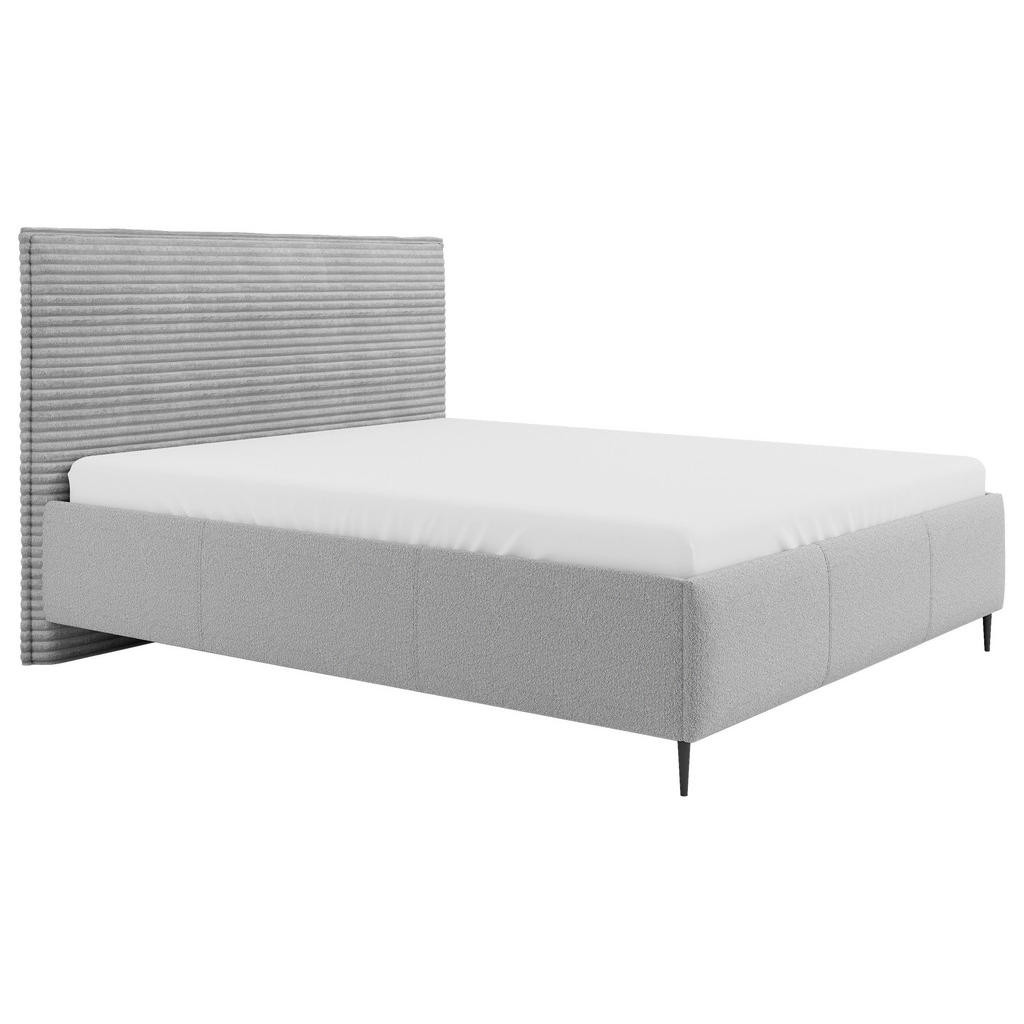 MID.YOU ČALÚNENÁ POSTEĽ, 180/200 cm, drevo, textil, kompozitné drevo, svetlosivá
