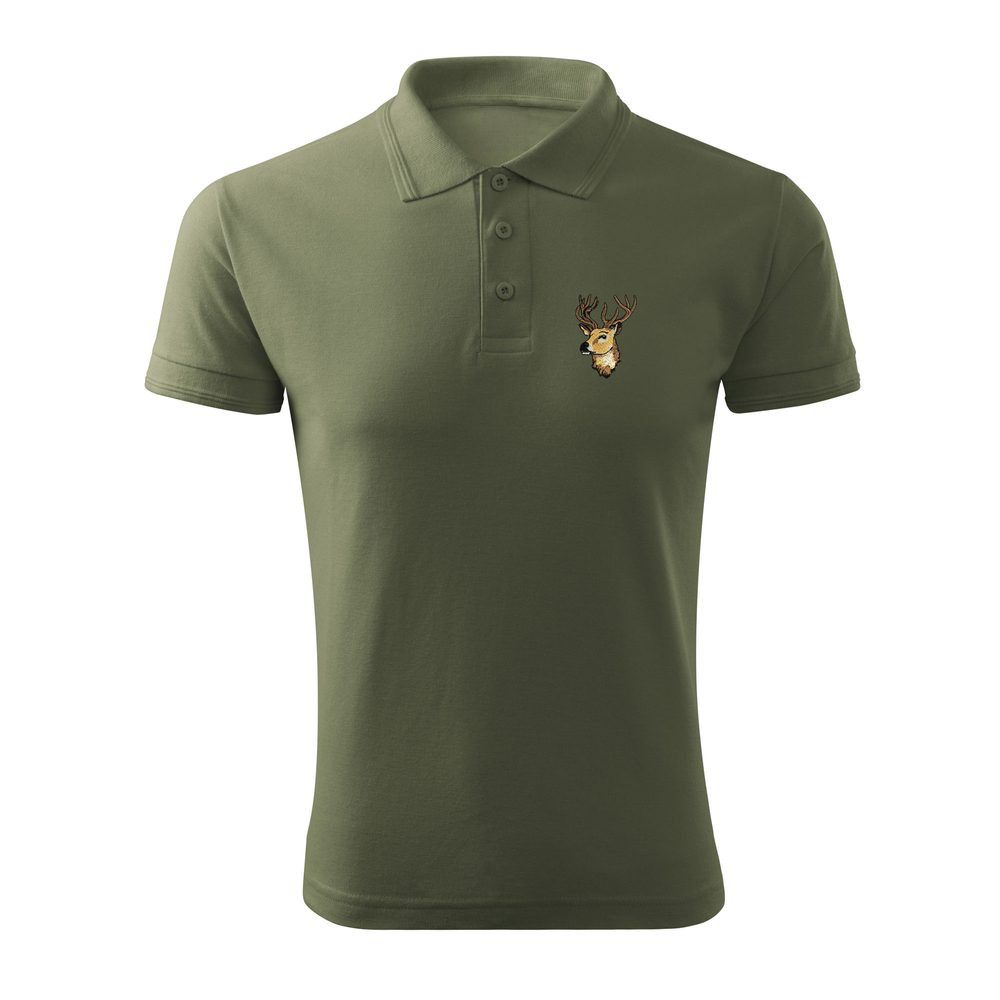 Bontis Polokošeľa s výšivkou Jeleň - Khaki | L