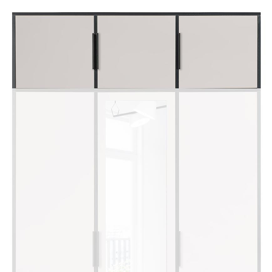 Nadstavec na skriňu Duarte D3  Kaszmir /Čierna/ Zrkadlo