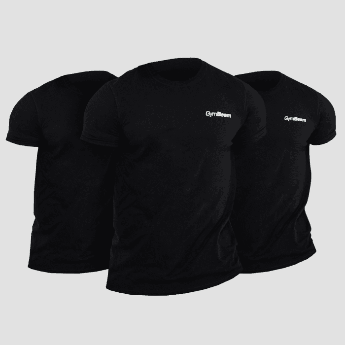 GymBeam Tričko Basic 3Pack Black  S - 3pack