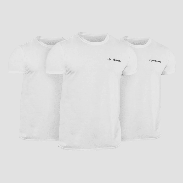 GymBeam Tričko Basic 3Pack White  S - 3pack