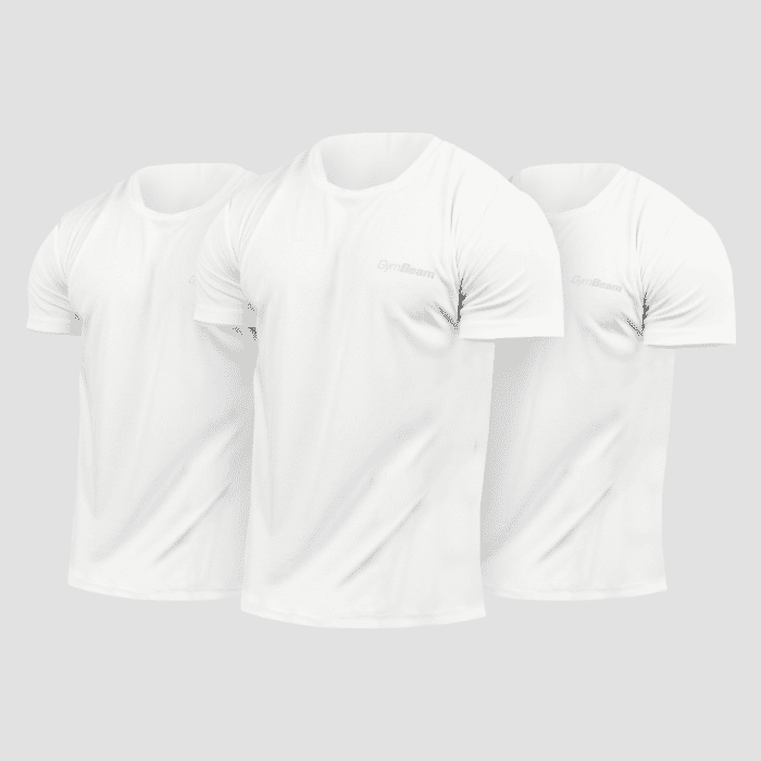 GymBeam Tričko TRN 3Pack White  S - 3pack