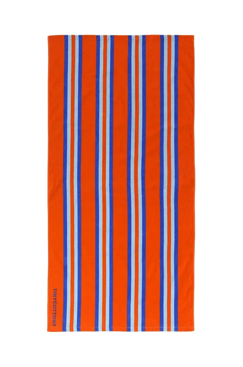 Detský bavlnený uterák Tinycottons STRIPES TOWEL oranžová farba, SS25-379