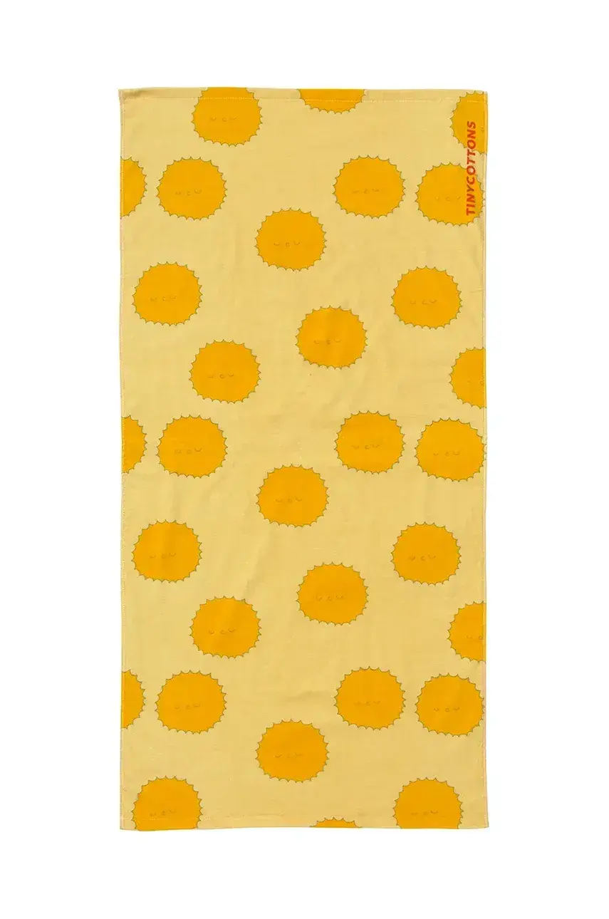 Detský bavlnený uterák Tinycottons SUN TOWEL žltá farba, SS25-378