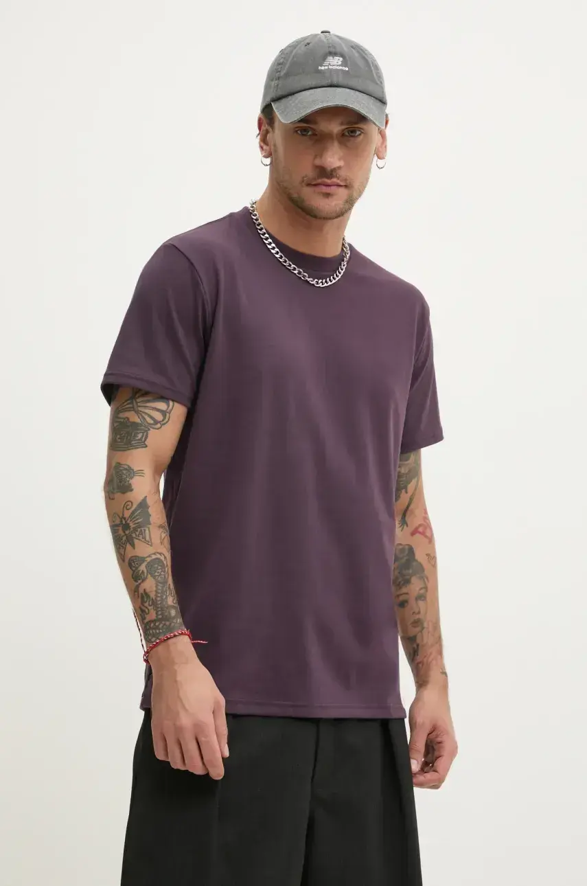 Tričko Hollister Co. pánske, fialová farba, jednofarebné, KI324-5137