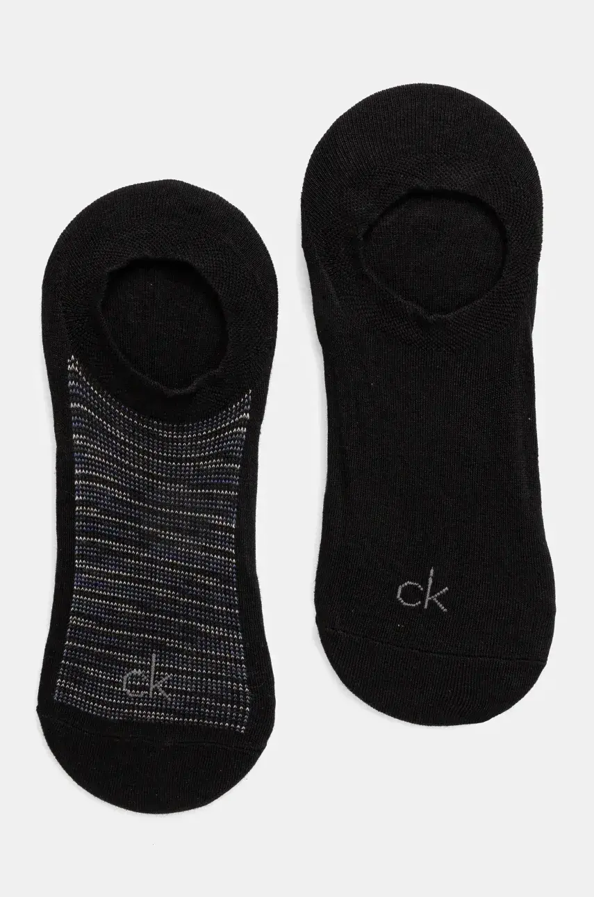 Ponožky Calvin Klein 2-pak pánske, čierna farba, 701231367
