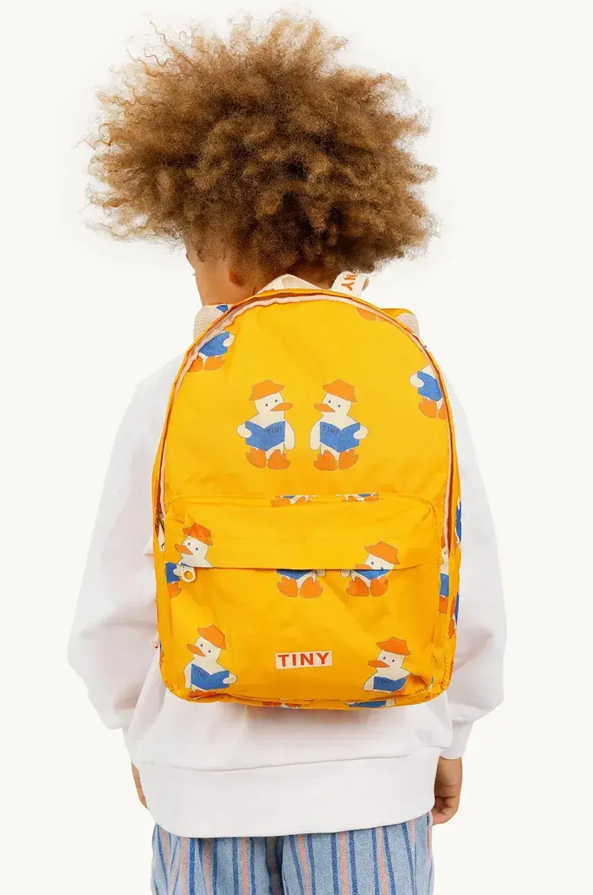 Detský ruksak Tinycottons READERS BACKPACK žltá farba, malý, vzorovaný, SS25-404