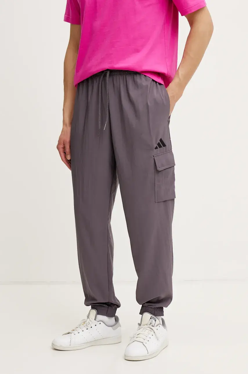 Tepláky adidas Essential pánske, fialová farba, jednofarebné, JD1822