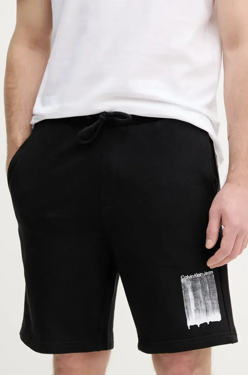 Šortky Calvin Klein Jeans pánske, čierna farba, J30J327528